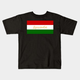 Dushanbe City in Tajikistan Flag Colors Kids T-Shirt